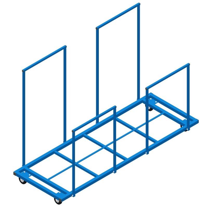 VERTICAL TRANSPORTATION CART <br />WITH RAILS FOR MATS<br />200 X 75 X 135 CM
