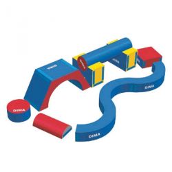 PARCOURS DE MOTRICITÉ ZIG ZAG10 MODULES MOUSSEPOUR ENFANT DE 2-8 ANS