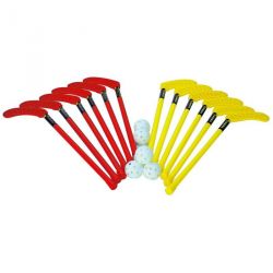 UNIHOCKEY SET SET OF 12 HOCKEY STICKS AND 6 BALLS