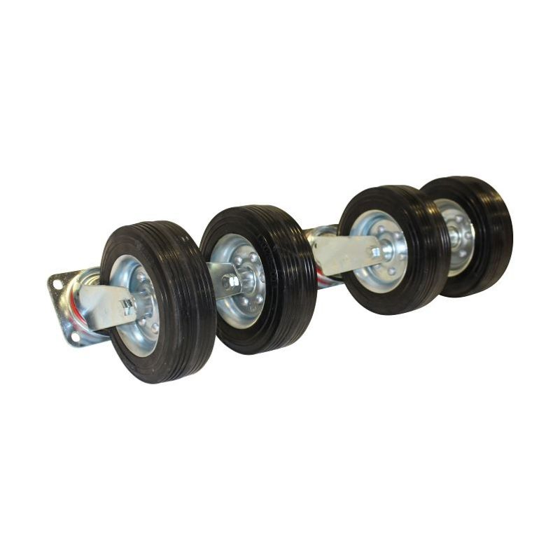 SET OF 4 SWIVELLING WHEELS WITH BREAKING SYSTEM<br />FOR POLE STACKING SHED