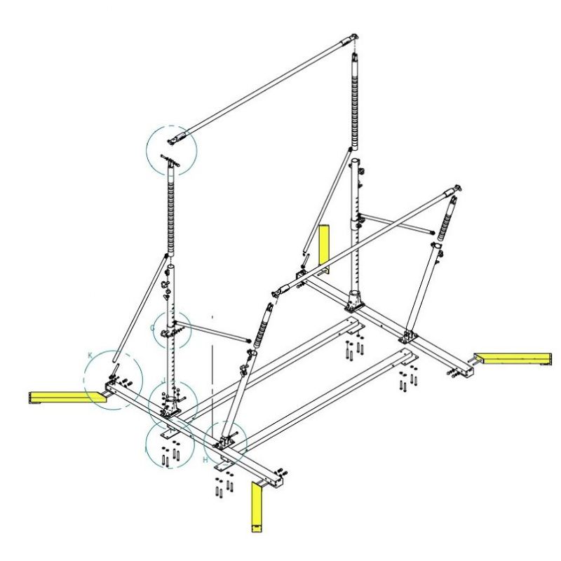 STABILIZERS PARALLEL AND UNEVEN BARS <br />SET OF 4