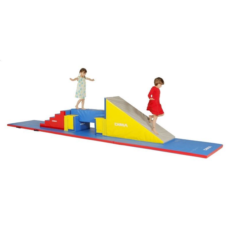 PARCOURS DE MOTRICITÉ PIC ET PONT<br />6 MODULES MOUSSE<br />POUR ENFANT DE 3-6 ANS