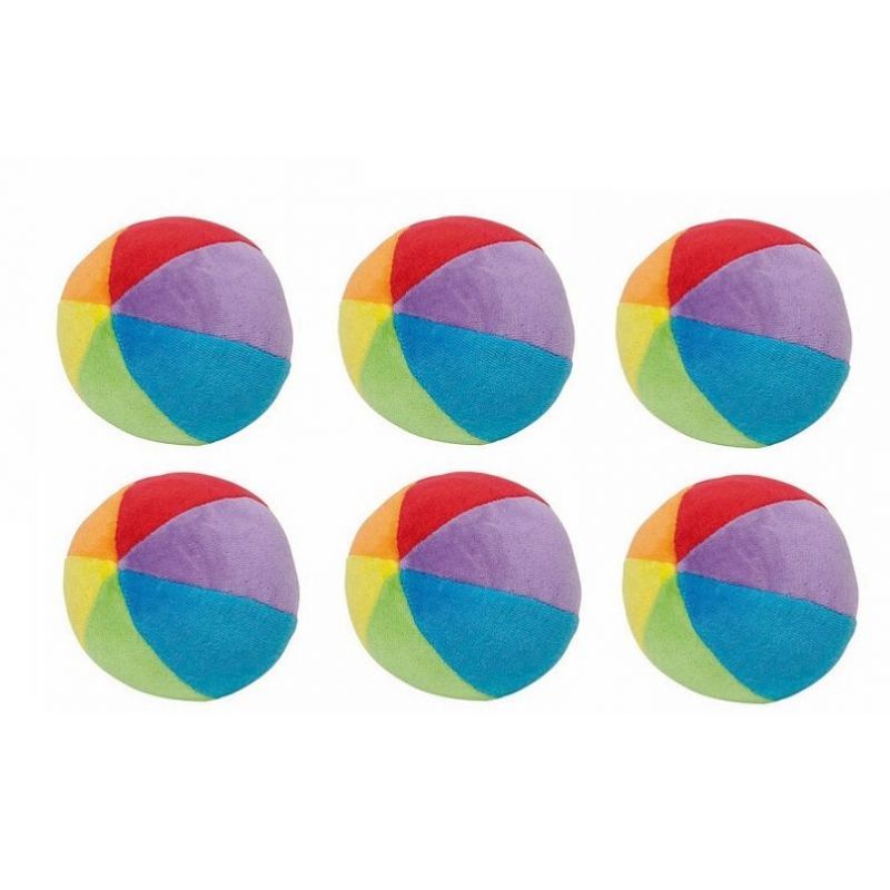 Balles velours arc en ciel<br/>lot de 6