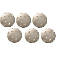 BALLE PLASTIQUE BLANCHE POUR UNIHOCKEY LOT DE 6