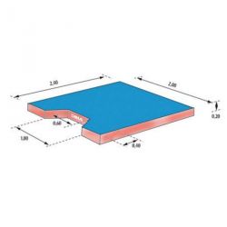 NAGE-KOMI DROP MAT WITH TRAPEZOIDAL NOTCH 240 X 200 X 20 CM